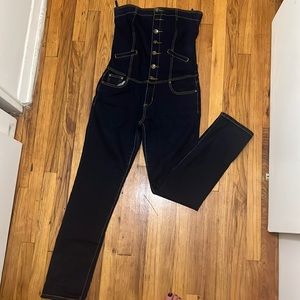 Denim Strapless Junpsuit